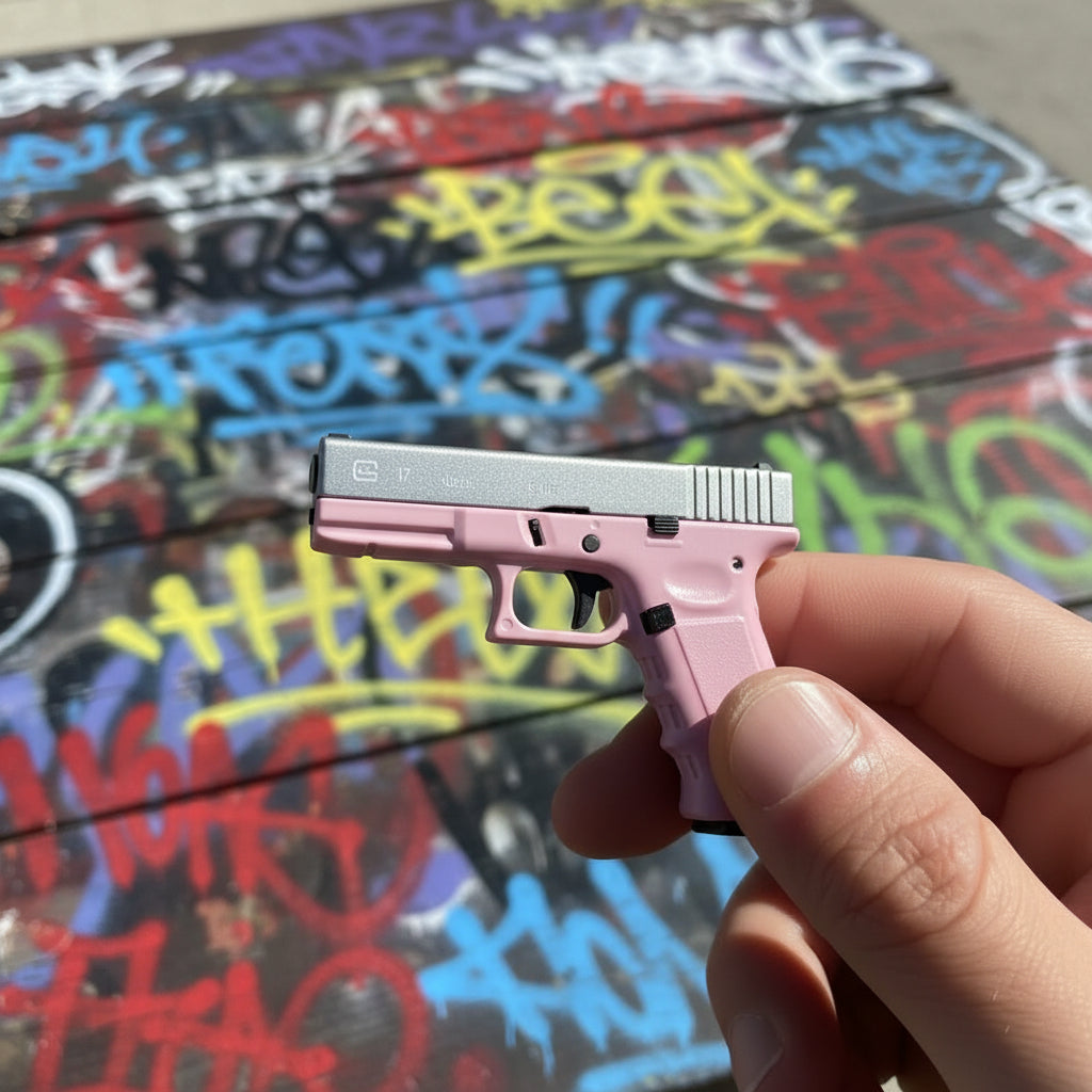 Mini Metal Pistol Keychain – Realistic Collectible Toy