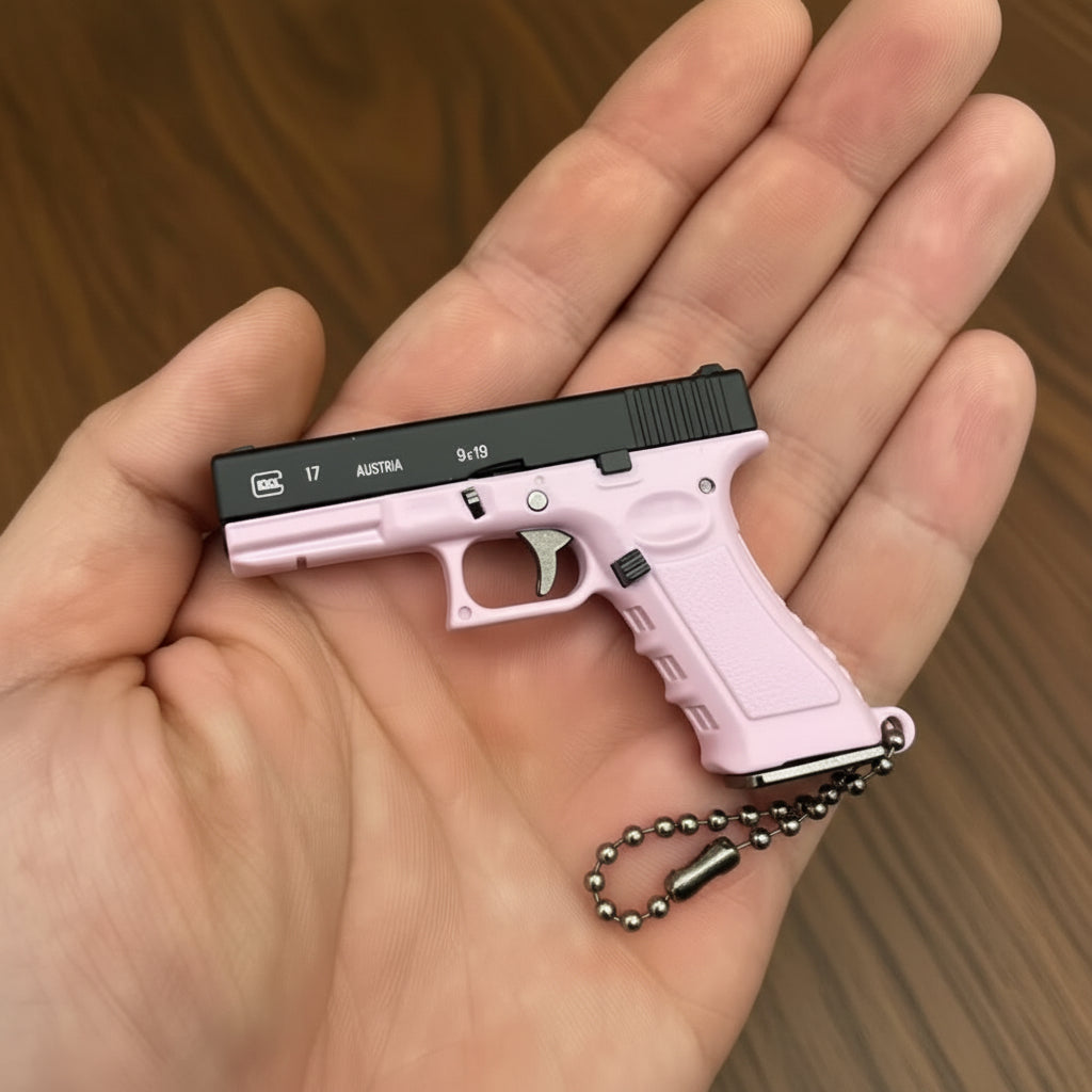 Mini Metal Pistol Keychain – Realistic Collectible Toy