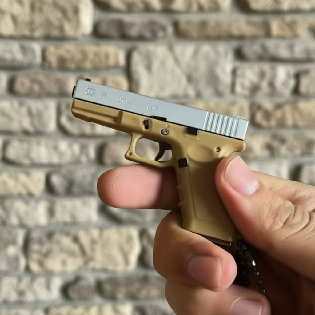 Mini Metal Pistol Keychain – Realistic Collectible Toy