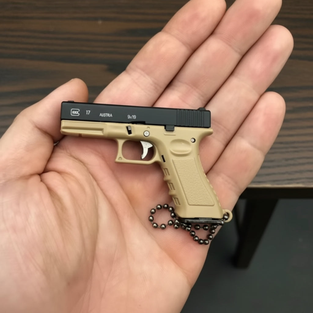 Mini Metal Pistol Keychain – Realistic Collectible Toy