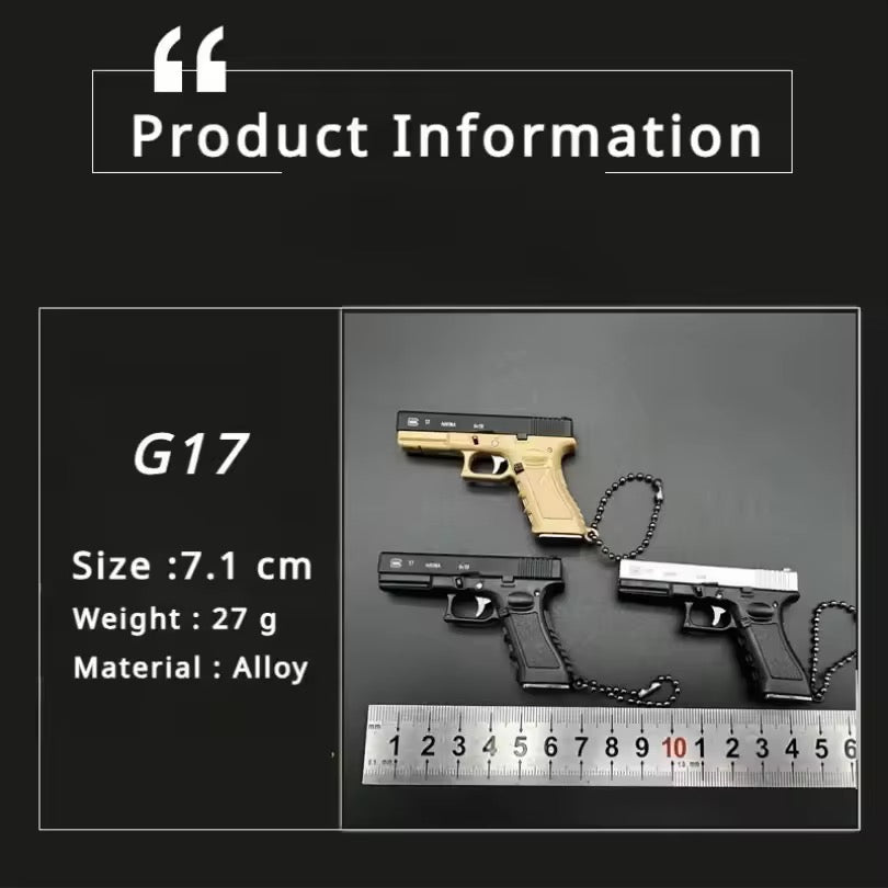 Mini Metal Pistol Keychain – Realistic Collectible Toy