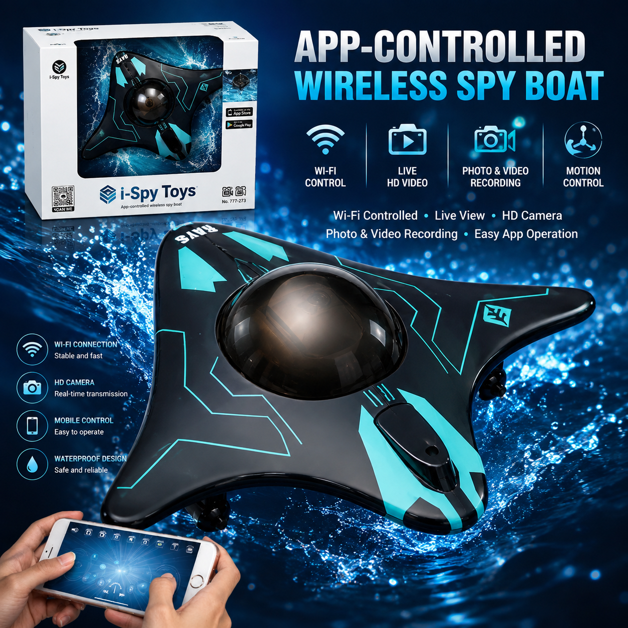 WiFi RC Camera Boat – Smartphone-Controlled Underwater View